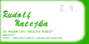 rudolf matejka business card